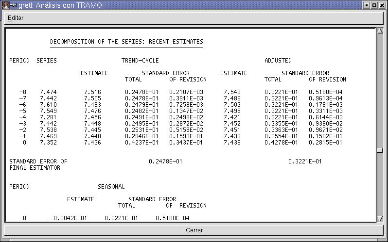 tramo output