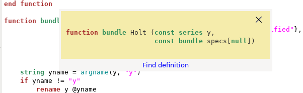 function signature query